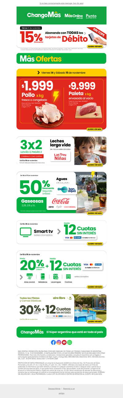 ¡ Viernes de MâsOfertas  🎈! 15% con todas las tarjetas de débito SIN TOPE!