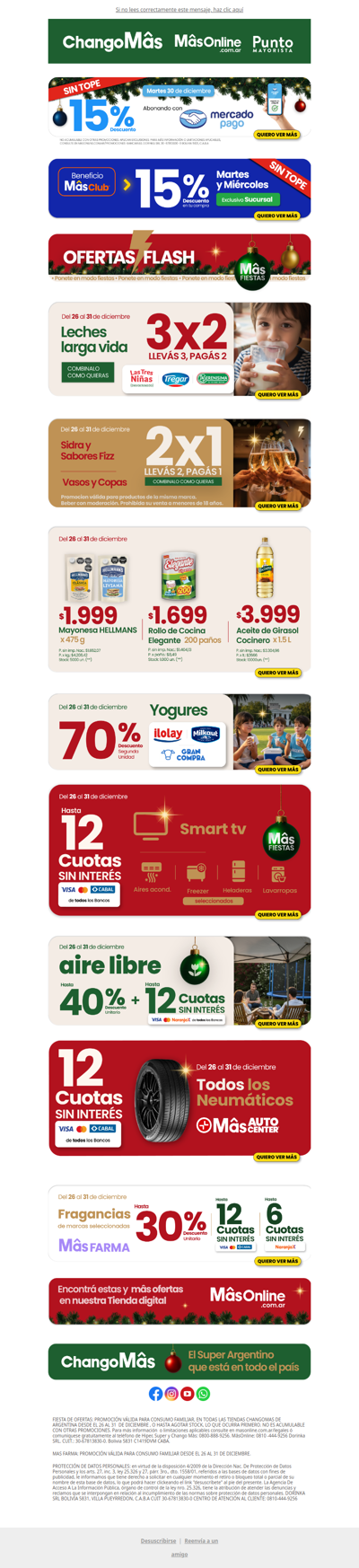 ¡Martes de MâsOfertas🎄! 15% con Mercado Pago SIN TOPE!