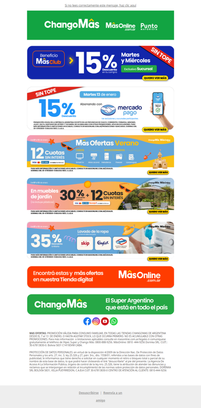 ¡Vení y aprovechá MâsOfertas ✨! 15% con MâsClub 💪