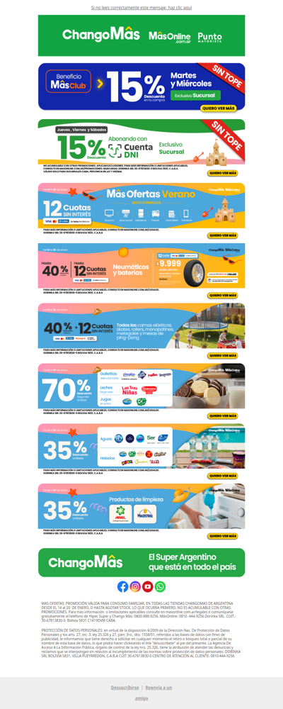 ¡Vení y aprovechá MâsOfertas de verano🏖️! 12 CSI en electros seleccionados 📺