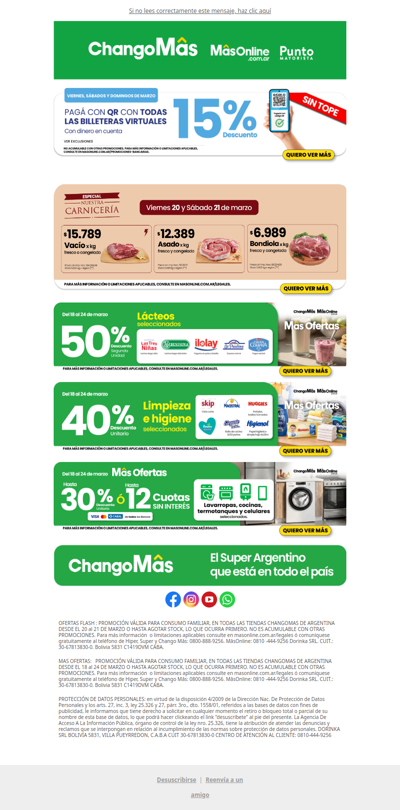 Especial Nuestra Carnicería 🥩+ 15% con todas las billeteras virtuales