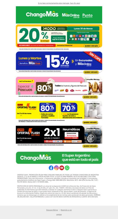 Aprovechá 20% de reintegro con MODO +  Ofertas Flash  ⚡