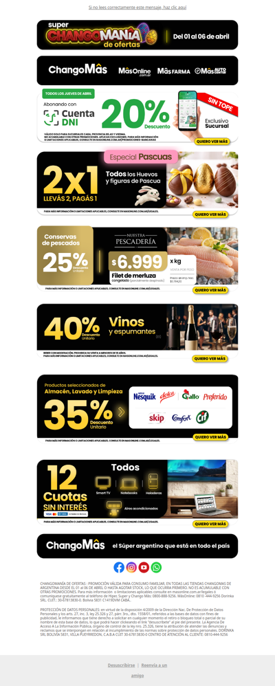 🚨Super Finde de Changomanía de Ofertas + 20% con cuenta DNI ⚡