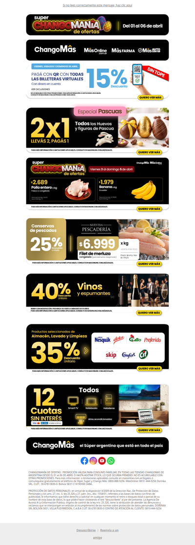 🐰Disfrutá Pascuas con Changomanía de ofertas ⚡