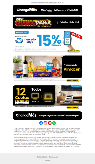 🚨Aprovechá 15% con Mercado Pago + Changomanía de Ofertas ⚡