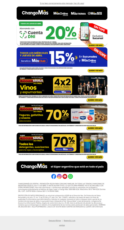 🚨Super Finde de Changomanía de Ofertas + 20% con cuenta DNI ⚡