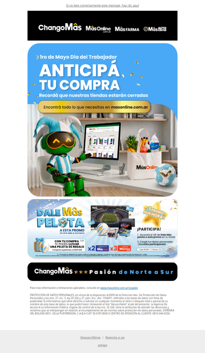 ¡Anticipá tu compra! 🗓️ Viernes 1° de mayo nuestras tiendas estarán cerradas.