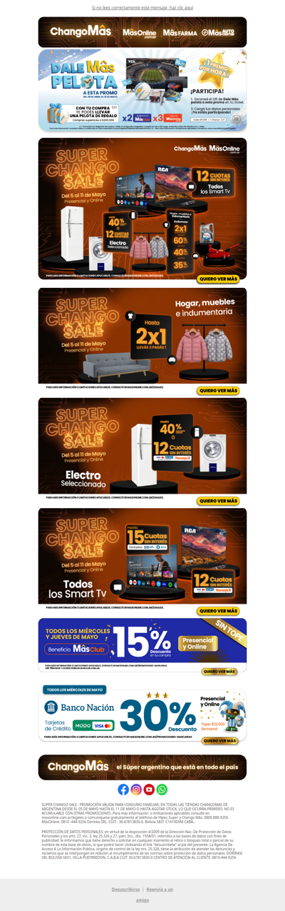 ¡El Super Chango Sale no para! 🔥 Aprovechá hoy descuentos y cuotas