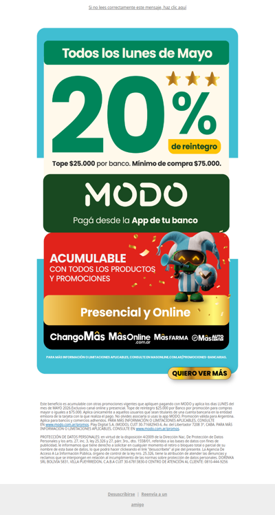 ✨ Mañana tus compras rinden más con MODO y ChangoMâs 🛒