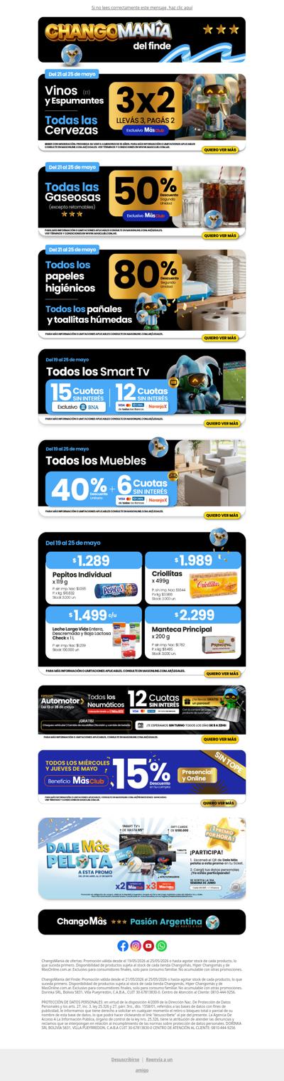 ✨ 15% OFF y SIN TOPE: Beneficio exclusivo para socios Más Club. 👑