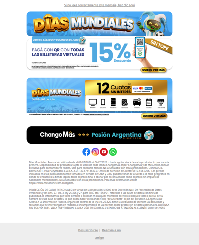 🇦🇷 ¡Nuestra Selección de ofertas! Salimos a la cancha con 12 csi en Electro y 15% con billeteras virtuales 🔥