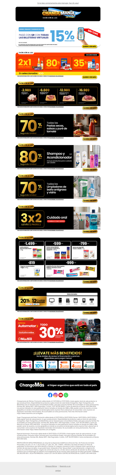 ✨ ¡Exclusivo Online! Aprovechá 2x1, 80% en la 2da unidad y 35% OFF en seleccionados
