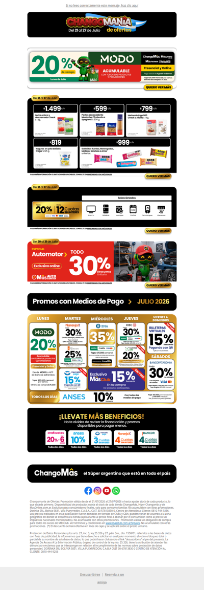 Mañana tenés 20% de reintegro con MODO: Mirá las promos de la semana 🛒