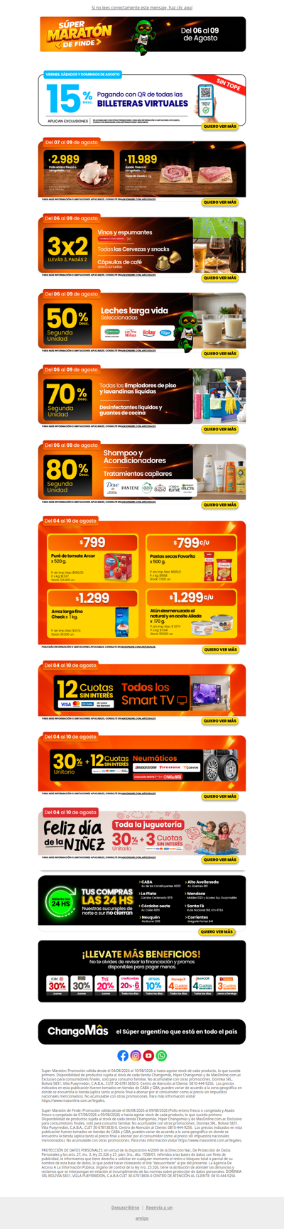🔥 Lo que se viene este finde: Asado, pollo y 3x2 en vinos, cervezas y snacks