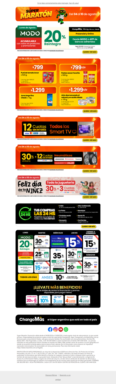 Mañana tenés 20% de reintegro con MODO: Mirá las promos de la semana 🛒