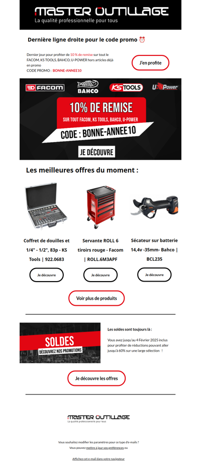 Dernier jour pour vos 10% de remise 🔥