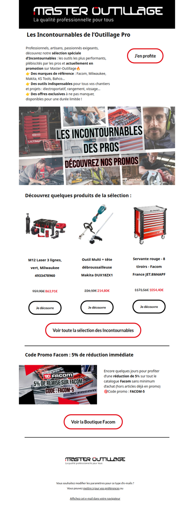 Les incontournables de l'Outillage à prix réduit🔥