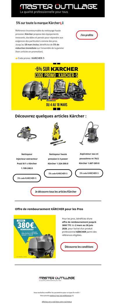 Code promo exclusif Kärcher