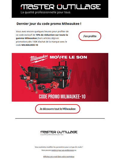 Alerte bon plan MILWAUKEE !