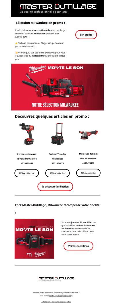 Milwaukee à prix réduit 🔴⚫