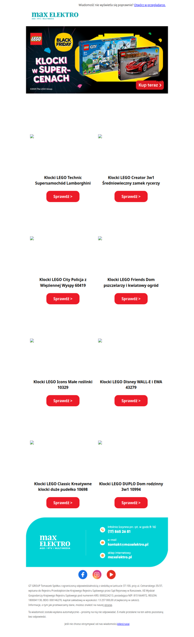 Klocki LEGO w supercenach!