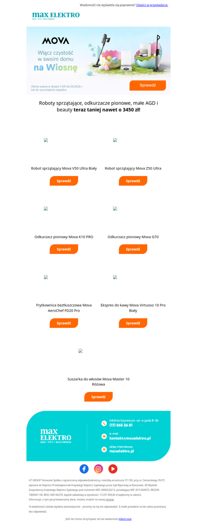 📣 Roboty sprzątające MOVA nawet 3450 zł TANIEJ!