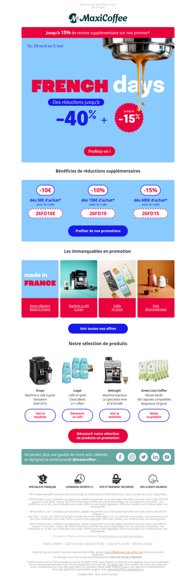 🐓 French Days : jusqu'à -40% sur notre sélection spéciale !