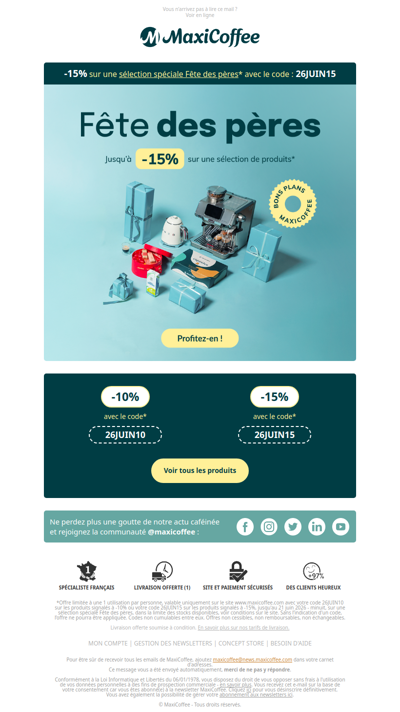 [Fête des Pères] Jusqu'à 15% de remise !