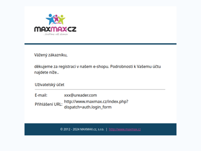 MAXMAX.cz, s.r.o.: Nová registrace