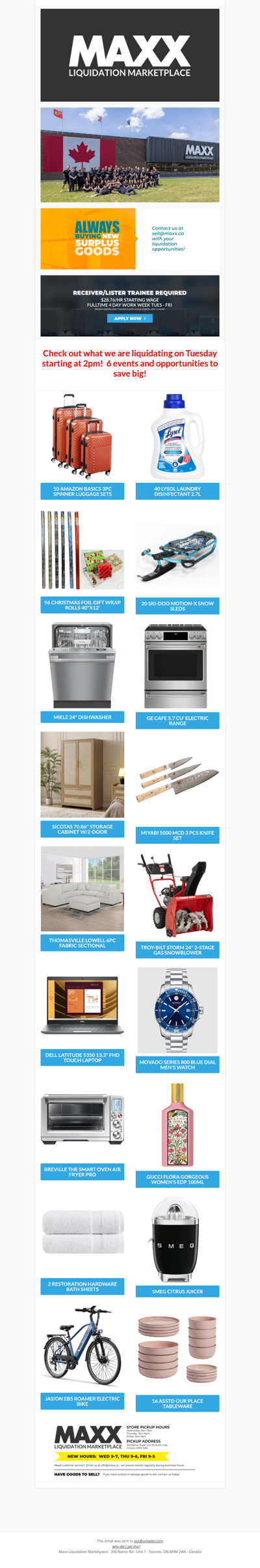 Maxx's selection is so great this week,  it's SCARY!  You won't BOO-lieve your eyes on Tuesday at 2pm!