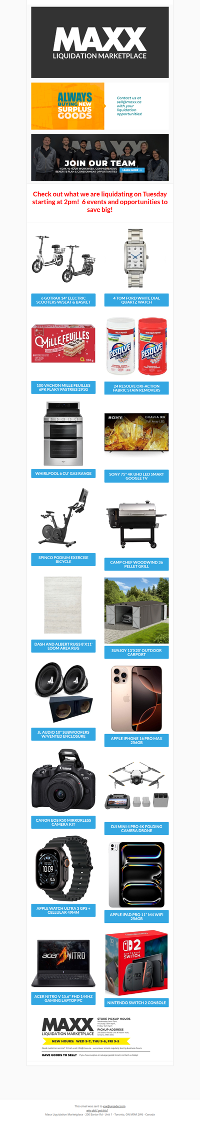 Maxx is offering over 2000 items starting this Tuesday @ 2pm! Be prepared to Save BIG!