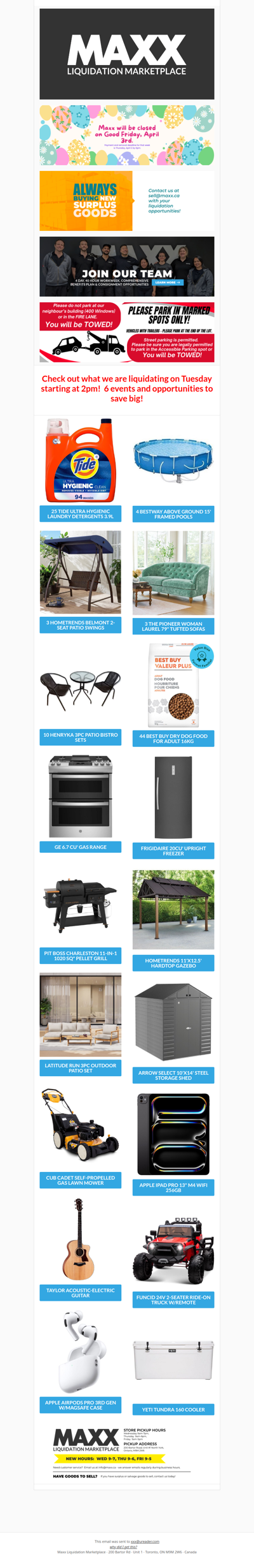 Join Maxx on Tuesday for our last March Money $aver!  We have so many great items to start your April off right!