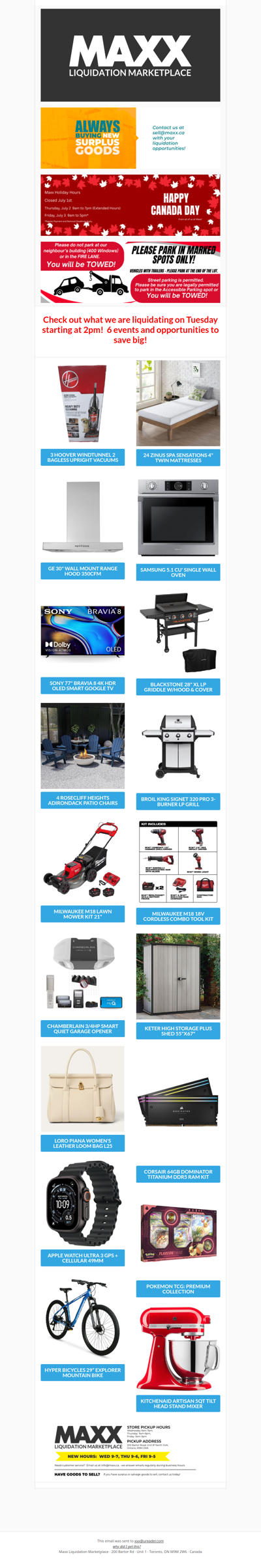 Join Maxx for Huge Dealer Lots & Consumer Goods Online Tuesday starting at 2pm!