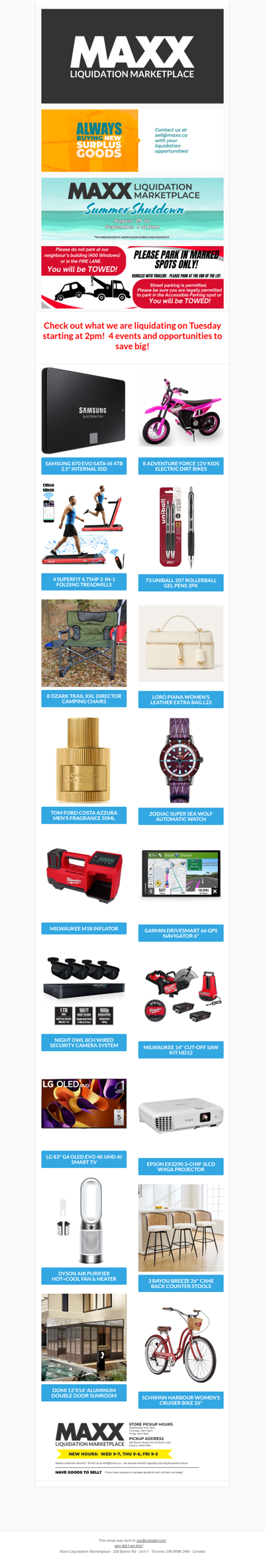 Bid from wherever your Summer plans take you!  Maxx has great, in-demand items starting at 2pm on Tuesday!