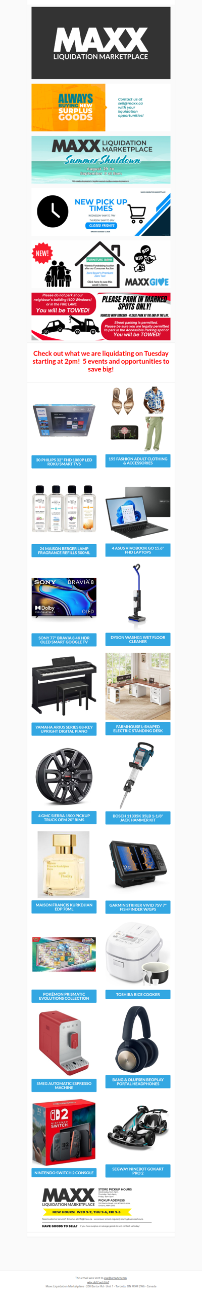 Things are heating up at Maxx on Tuesday with our auction, starting at 2pm!