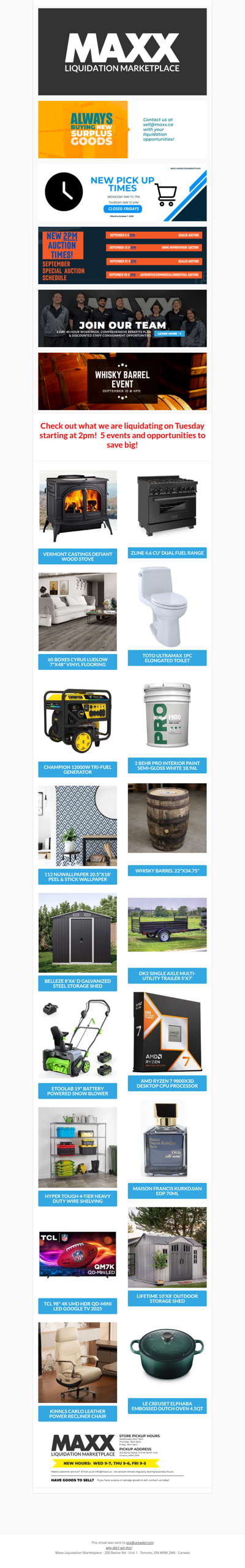 Join us for our monthly Home Improvement Auction starting at 2pm and stick around for 4 other great events afterward!