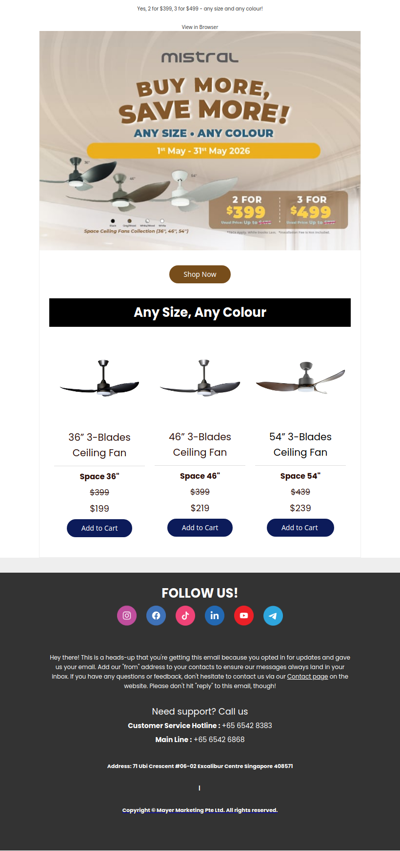 Maximise Savings with Mistral Mix & Match Ceiling Fan Bundles!