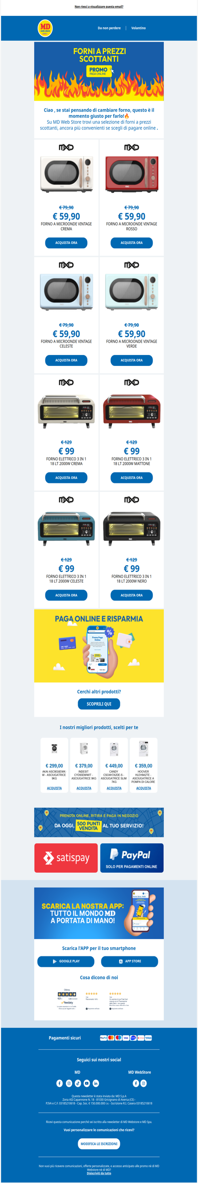 Ciao , forni a prezzi scottanti con la Promo Paga Online 🔥