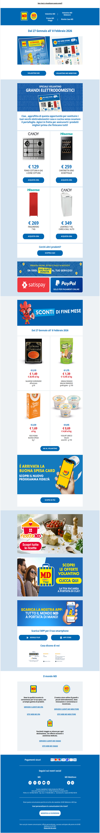 Ciao , scopri le ultime offerte dal mondo MD dal 27 Gennaio all' 8 Febbraio 2026