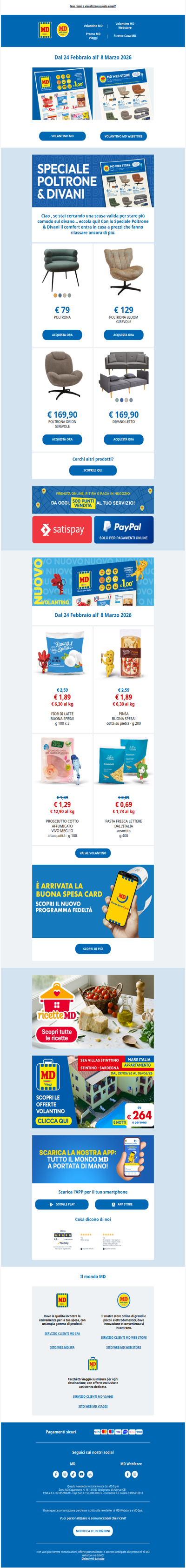 Ciao , scopri le ultime offerte dal mondo MD dal 24 Febbraio all' 8 Marzo 2026