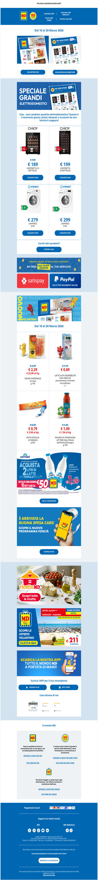 Ciao , scopri le ultime offerte dal mondo MD dal 10 al 20 Marzo 2026