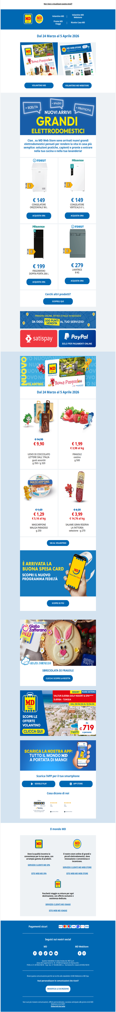 Ciao , scopri le ultime offerte dal mondo MD dal 24 Marzo al 5 Aprile 2026