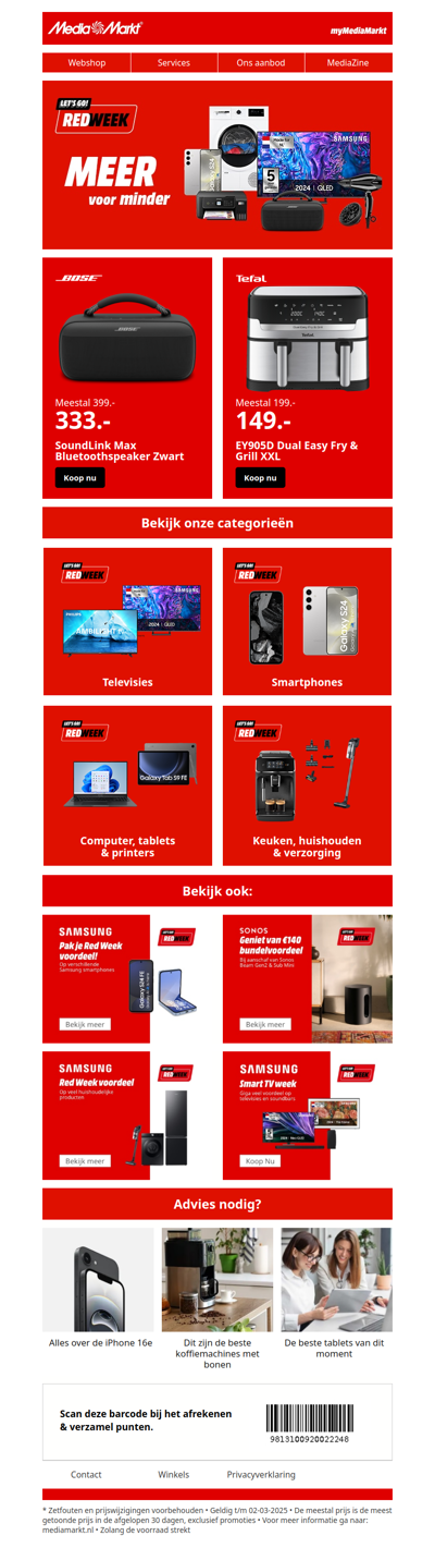 RED WEEK: Scoor nu je mega deals!