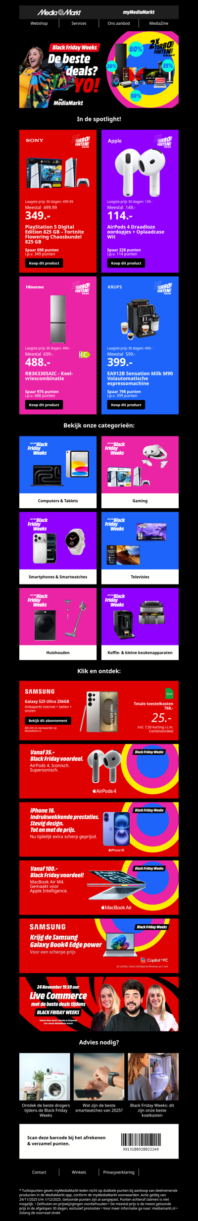 Dubbele myMediaMarkt punten tijdens de Black Friday-week!