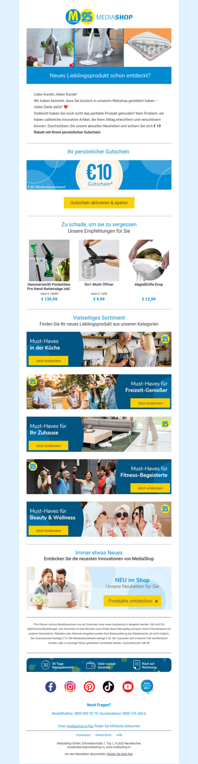 🎯 Haben Sie schon Ihr neues Lieblingsprodukt entdeckt?