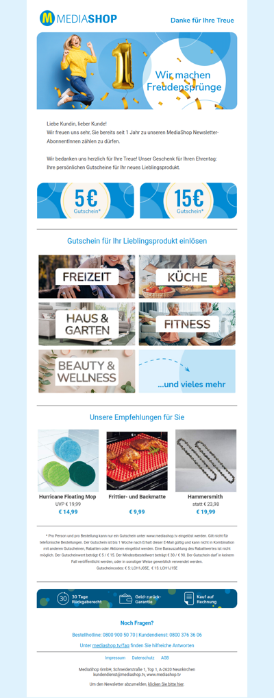 Danke für Ihre Treue