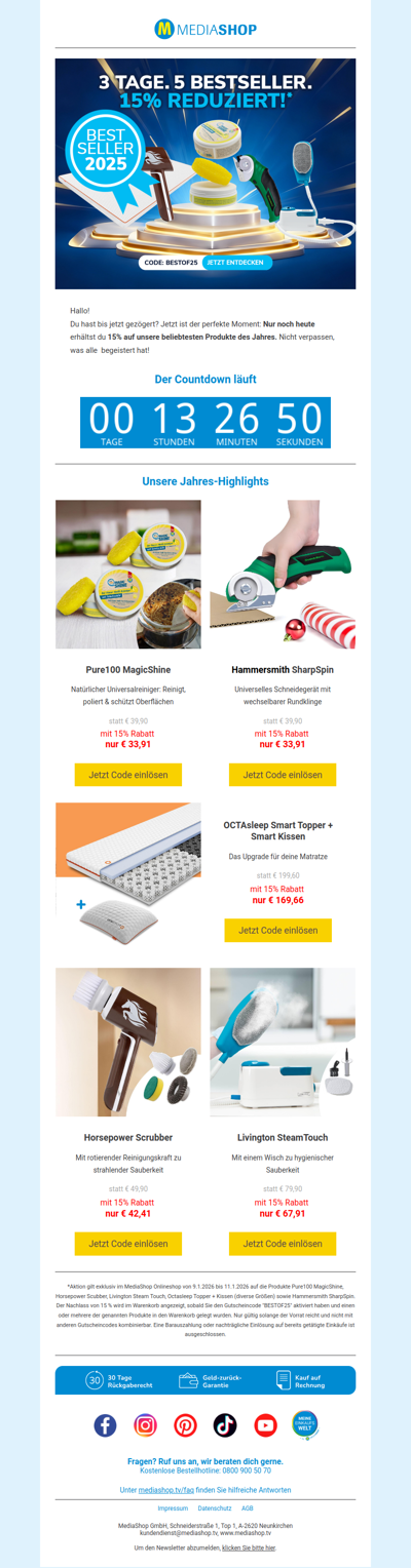 🚨Letzte Chance auf 15 % Rabatt!