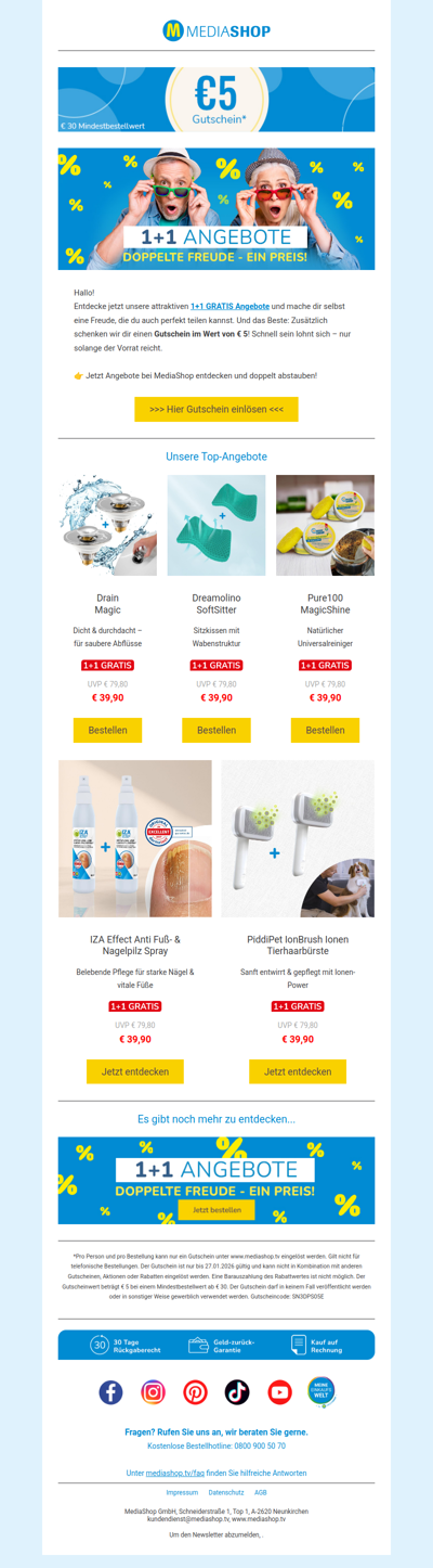 🎉Jetzt doppelt sparen und € 5 Rabatt sichern