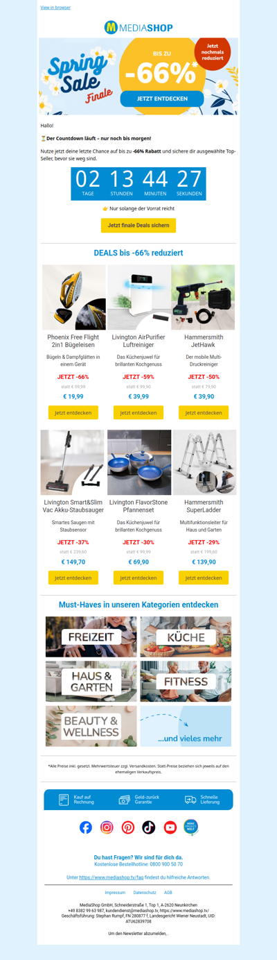 ⏰ Spring SALE Finale – nochmal knallhart reduziert!