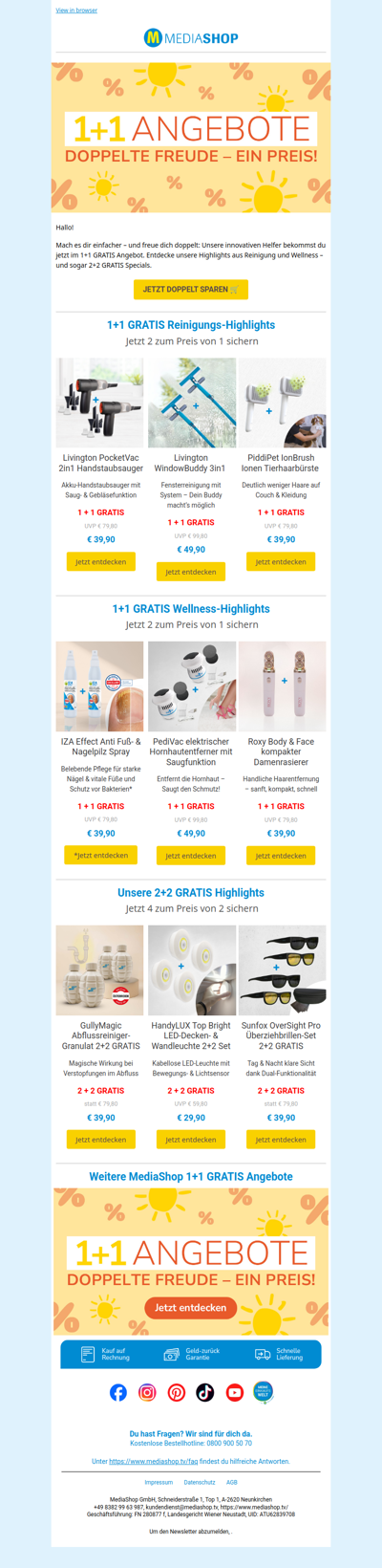 🌞 Unsere 1+1 Sommerangebote machen doppelt glücklich